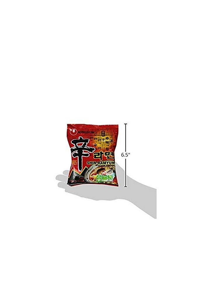 Nongshim نودلز راميون نونغشيم، راميون فوري فاخر، حساء نودلز قابل للتسخين في الميكروويف، شين الحار، عبوة عائلية، 4.23 أونصة (عبوة من 20) - Image 5