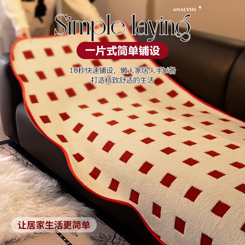 New One-Piece Sofa Cushion, Non-Slip, High-End, Irregular Pattern, Comfortable Cotton Velvet Chenille Sofa Cushion, Scratch-Resistant, Christmas - Image 5