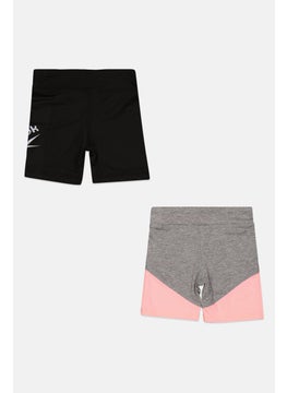 Reebok Toddlers Girls 2 Piece Brand Logo Pull On Short, Black  - Image 2