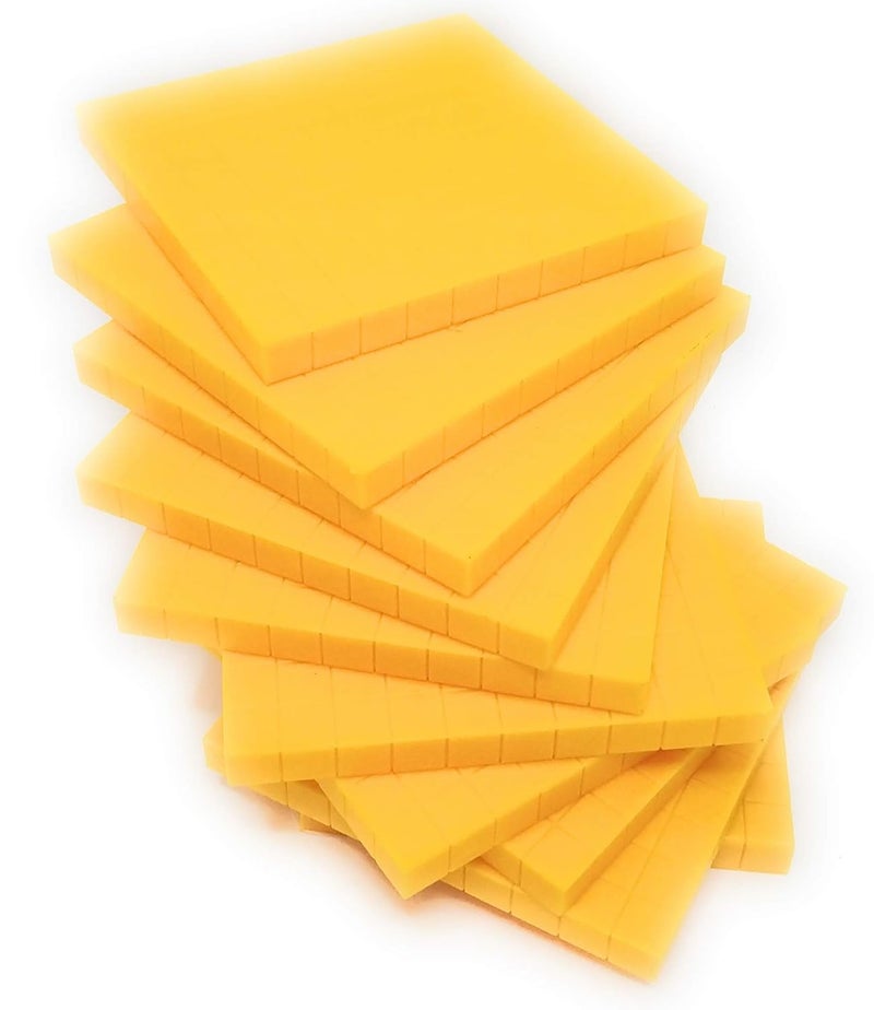 StepsToDo 131 Pieces Base Ten Blocks Kit. Yellow Color. with Place Value Mats and Activity Instruction Book. Teaching Aid. Build Solid Foundation of Number Sense and Place Value. Place Value Blocks. - Image 3