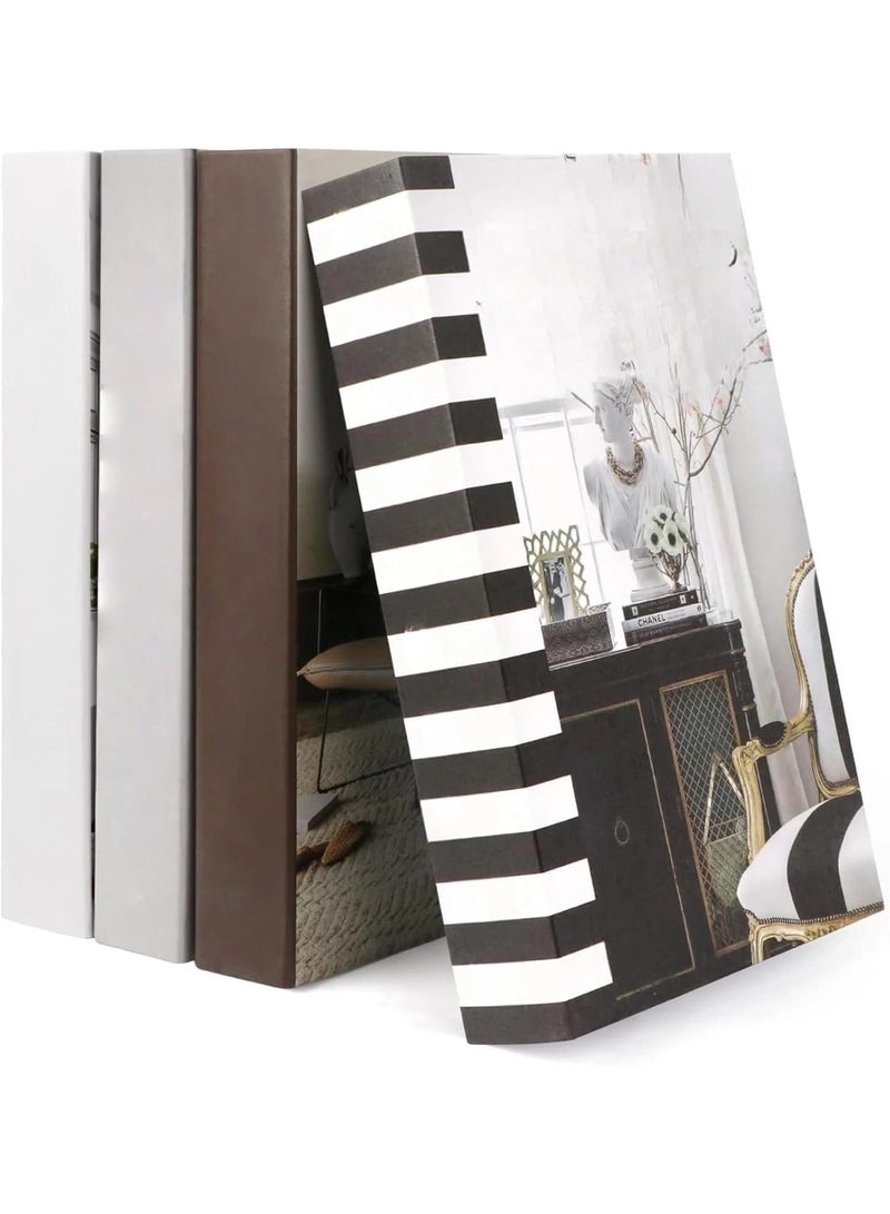 يُسلِّم 4 قطع من الكتب المزيفة للديكور، مجموعة كتب ديكورية عصرية للديكور المنزلي ذي الغلاف المقوى، عرض أكوام الكتب المزيفة لديكور غرفة المعيشة على الرف