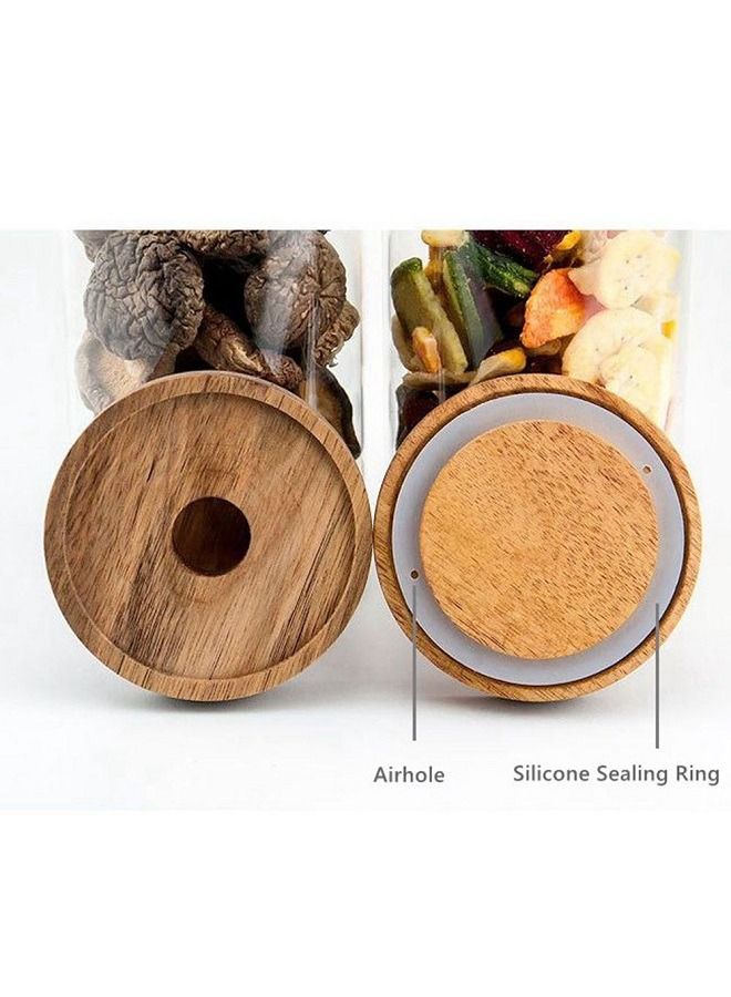 Glass Jar Glass Storage Jars with Airtight wood Lid  3 Pack 1000ML  - Image 5