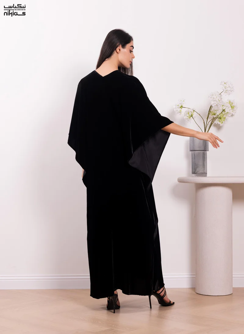 Nikias  Nikias Stylish velvet kaftan featuring a beautiful cut for Women | Best Price UAE