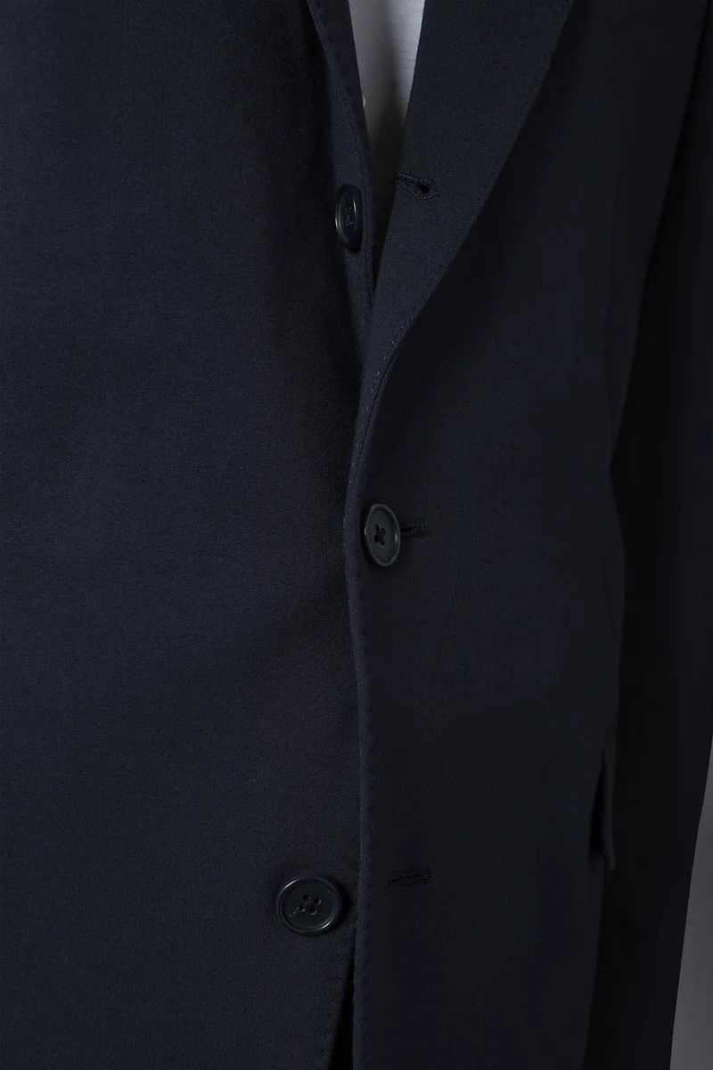 Doppelganger Blue Men's single-breasted jacket in jersey regular fit - DK Blue for Men | Best Price UAE