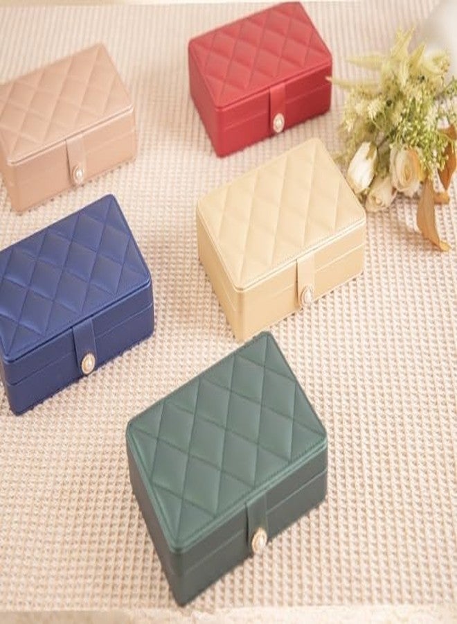 OANGO Small Travel Jewelry Box, Portable Faux Leather Organizer for Necklaces, Earrings, Rings, Lipstick & Makeup Accessories - Random Color - Image 1