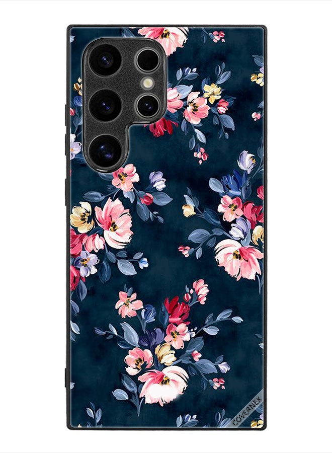 Covernex Protective Case Cover For Samsung Galaxy S24 Ultra Hand Painted Flowers - Image 1