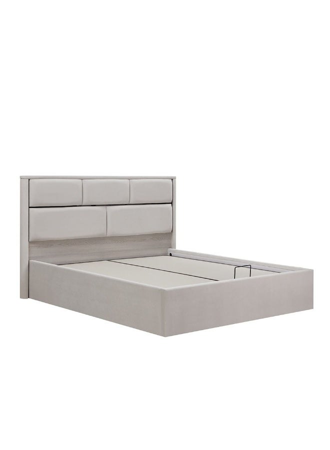 DANUBE HOME Trevor 180 x 200 King Bed with Hydraulic Underbed Storage Modern Wooden Bed with Storage Stylish King Size Bed for Bedroom Space Saving Bed with Lift Up Storage Beige - Image 2