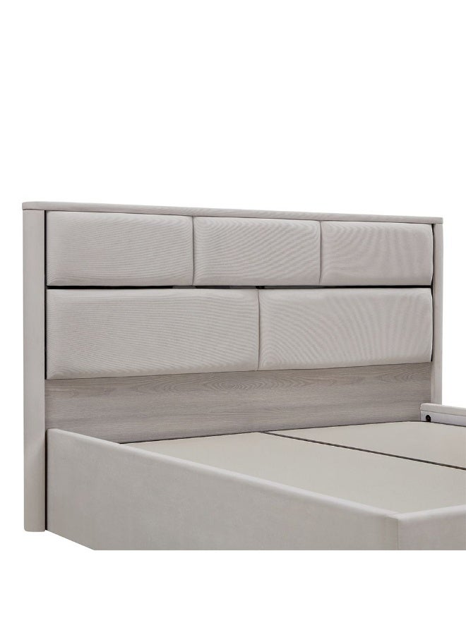 DANUBE HOME Trevor 180 x 200 King Bed with Hydraulic Underbed Storage Modern Wooden Bed with Storage Stylish King Size Bed for Bedroom Space Saving Bed with Lift Up Storage Beige - Image 5