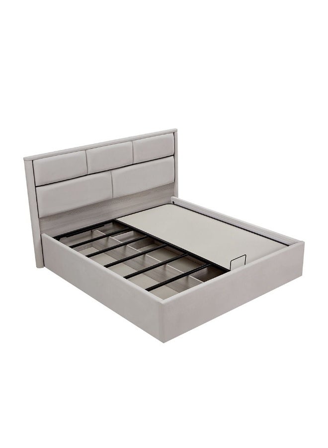 DANUBE HOME Trevor 180 x 200 King Bed with Hydraulic Underbed Storage Modern Wooden Bed with Storage Stylish King Size Bed for Bedroom Space Saving Bed with Lift Up Storage Beige - Image 4