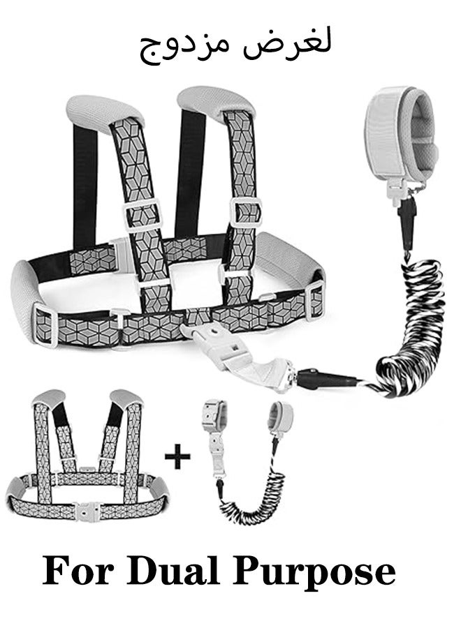 حزام أمان الأطفال العاكس مع وصلة معصم مضادة للفقدان - مقود مشي للأطفال بحزام معصم وقفل لاستخدامه في السفر والأنشطة الخارجية للأولاد والبنات - Image 3