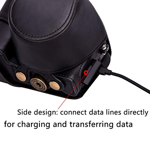 Hargedis XEVN for sony a6400 case,for sony a6300 case,Premium PU Full Body Leather Camera Case Bag for sony alpha a6300 a6000 a6100 a6400 Fit 16-50mm Lens with camera Shoulder Strap(Black) - Image 4