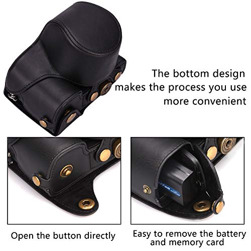 Hargedis XEVN for sony a6400 case,for sony a6300 case,Premium PU Full Body Leather Camera Case Bag for sony alpha a6300 a6000 a6100 a6400 Fit 16-50mm Lens with camera Shoulder Strap(Black) - Image 5