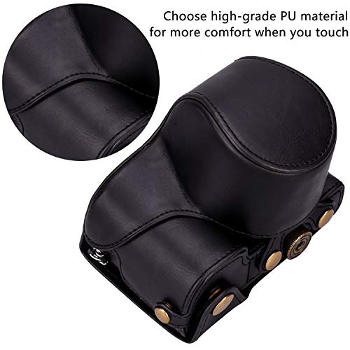 Hargedis XEVN for sony a6400 case,for sony a6300 case,Premium PU Full Body Leather Camera Case Bag for sony alpha a6300 a6000 a6100 a6400 Fit 16-50mm Lens with camera Shoulder Strap(Black) - Image 3