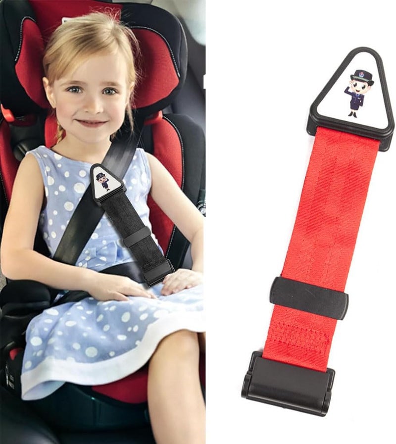 Goodern Kids Seat Belt Adjuster,Adjustable Car Seatbelt with Clips Car Universal Seatbelt Adjuster to Protect Child's Neck and Face,Comfort Neck Protector Belt for Children's Travel Essential-Red - Image 1