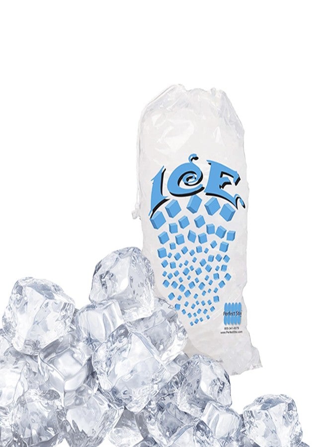 Perfect Stix أكياس ثلج بلاستيكية برباط سحب من بيرفكت ستيكس 8 أرطال - 100 قطعة، الحجم: 19 × 11 بوصة. مع إغلاق برباط سحب. عبوة متينة من 100 قطعة. - Image 1