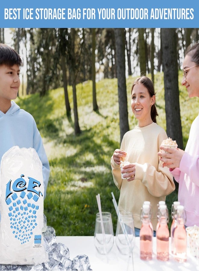 Perfect Stix أكياس ثلج بلاستيكية برباط سحب من بيرفكت ستيكس 8 أرطال - 100 قطعة، الحجم: 19 × 11 بوصة. مع إغلاق برباط سحب. عبوة متينة من 100 قطعة. - Image 4