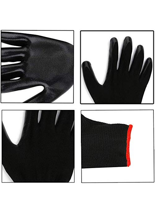 Klaxon Klaxon Nylon Safety Hand Gloves Black Pair of 3  - Image 5