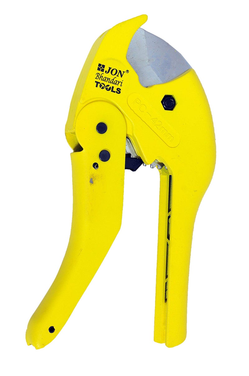 Jon Bhandari Tools Premium Ratchet PVC Pipe Cutter | Heavy Duty Tube Cutter with Heat-Treated Stainless Steel Blade | Cuts PVC, Plastic & Gas Pipes up to 42mm | Lightweight & Safe Locking Design - Image 5