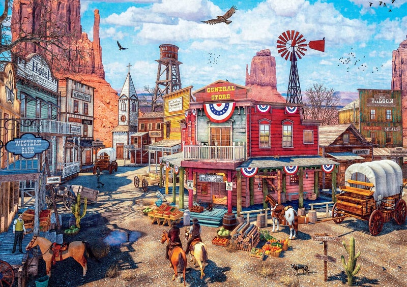 Buffalo Games - Dominic Davison - Old Western Town - 500 Piece Jigsaw Puzzle For Adults -Challenging Puzzle Perfect for Game Nights - Finished Puzzle Size is 21.25 x 15.00 - Image 1