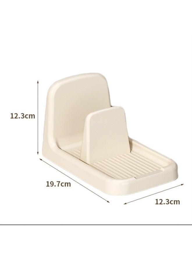 هومستر ملعقة الراحة مع حامل غطاء الوعاء لعداد المطبخ ، ملعقة ملعقة حامل الشوكة للطبخ ، أبيض - Image 5