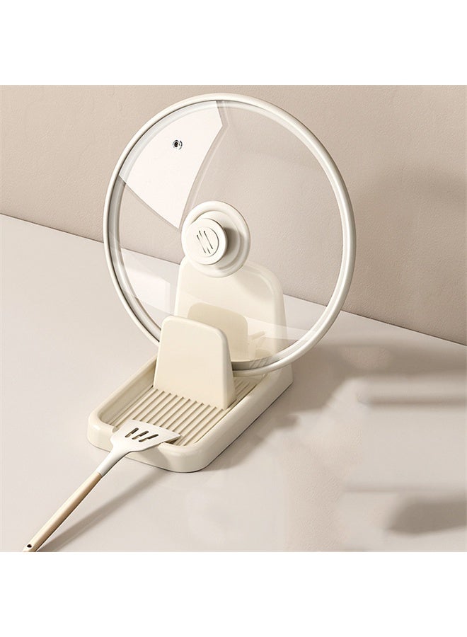 هومستر ملعقة الراحة مع حامل غطاء الوعاء لعداد المطبخ ، ملعقة ملعقة حامل الشوكة للطبخ ، أبيض - Image 2