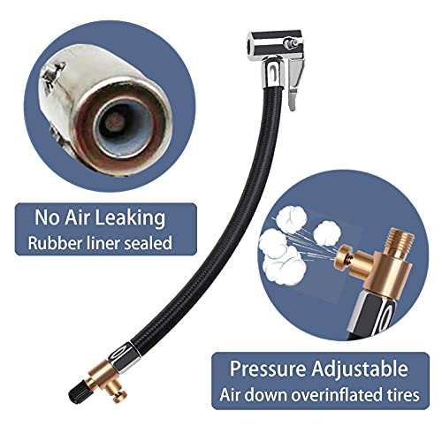 Melphan-Auto Flexible Tire Valve Extension Adapter, Inflator Hose Adapter, Locking Air Chuck Quick Connect and Release, Pressure Adjustable Tire Inflator Pump Hose Adapter for Car Motorcycle Bike,1PC - Image 4