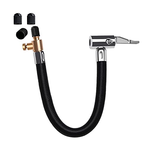 Melphan-Auto Flexible Tire Valve Extension Adapter, Inflator Hose Adapter, Locking Air Chuck Quick Connect and Release, Pressure Adjustable Tire Inflator Pump Hose Adapter for Car Motorcycle Bike,1PC - Image 1