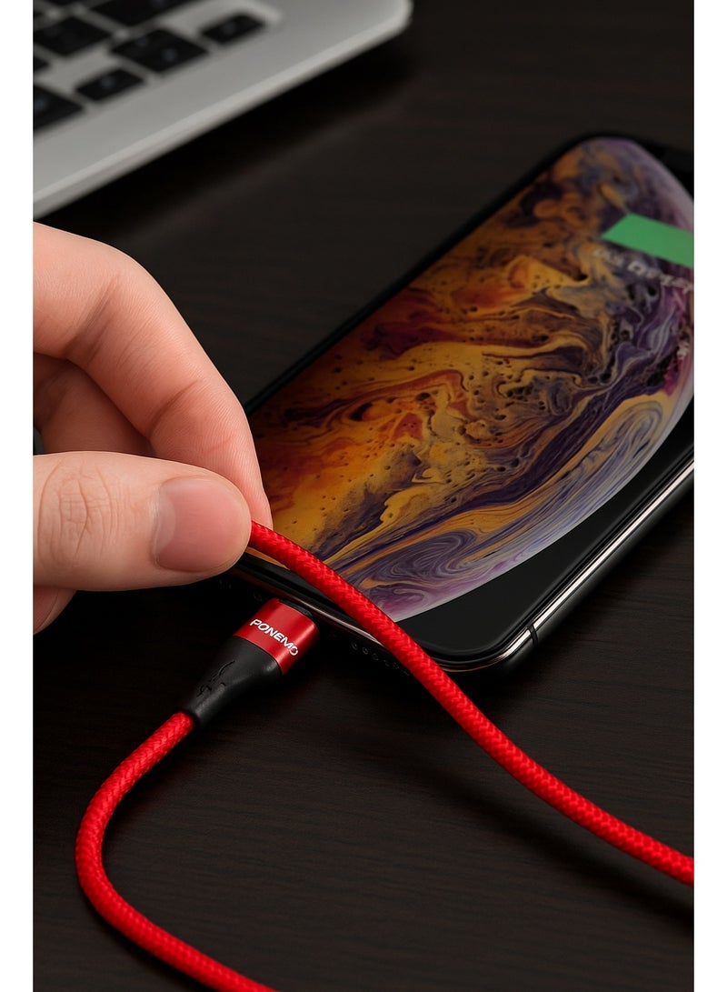 فونينج كابل x28 FONENG شحن سريع 2.4A‏ – Micro \USB بمدخل مزدوج Double-Sided USB – طول 1.2 متر لسهولة التوصيل وشحن ثابت وآمن - Image 3