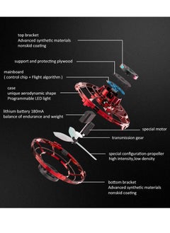 Scrolls Flying Spinner, Flying Fidget Spinner with LED Lights, Kids Flying Spinner with USB Rechargeable for Fun Indoor Outdoor (Red)  - Image 3