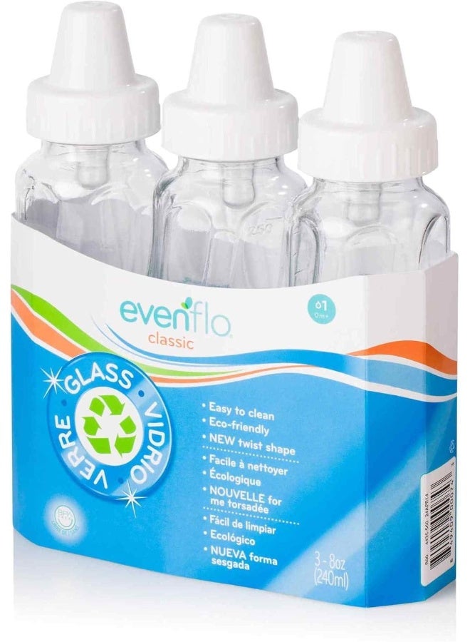 Evenflo Feeding Classic Twist Glass - 8oz, 3pk - Image 1