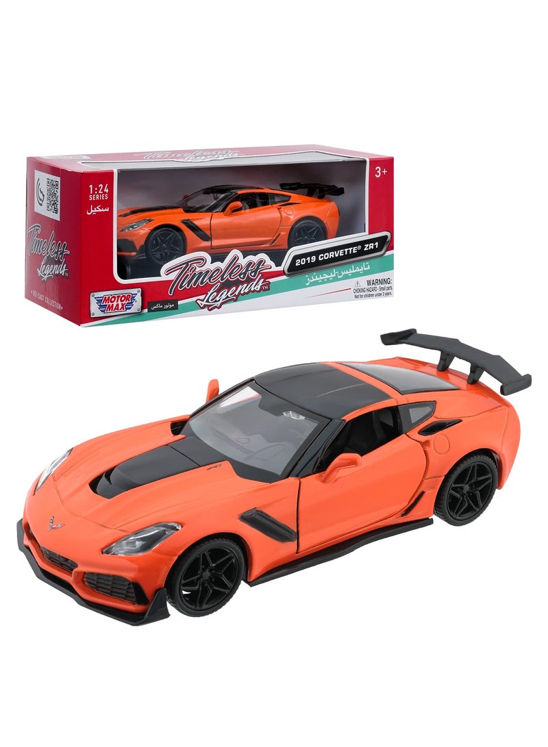 MOTORMAX 2019 Chevrolet Corvette ZR1 Die-Cast Model Car 1:24 Scale | Officially Licensed American Sports Car Collectible | Opening Doors, Detailed Interior & Free-Wheeling Die-Cast Toy - Image 1