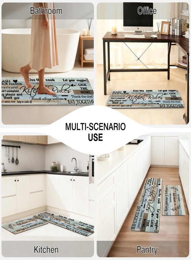 wyoansfhd Kitchen Rug Sets of 2 Piece Non Slip Kitchen Rugs and Mats Washable Kitchen Mats for Kitchen Floor Mat Carpet Runner Rugs for Hallway Laundry Decor 17”x30“+17'' X 47'' (Rug One, 17" 47"+17"+30") - Image 5