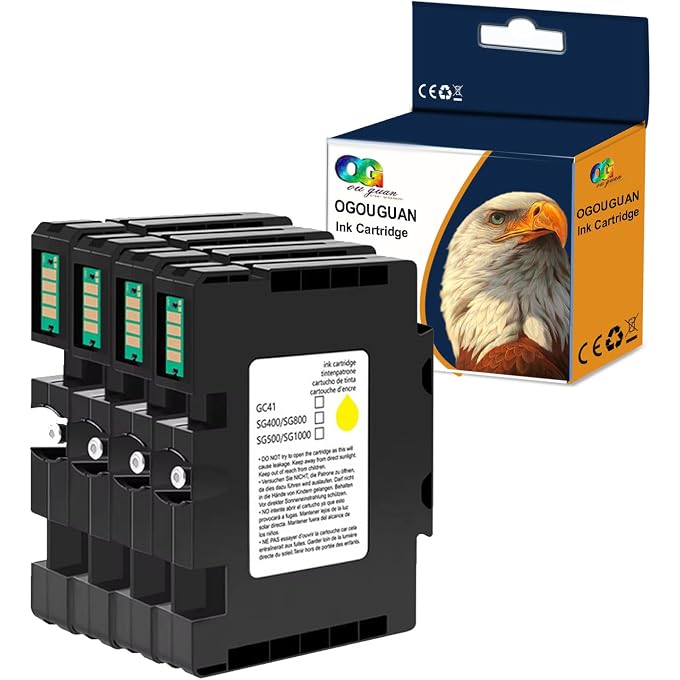 CAIDI Compatible Ink Cartridges for Sawgrass Virtuoso SG400 SG800 Ricoh Aifcio SG3100 SG3110 SG7100 Heat Transfer Sublimation Ink Printer (Black/Cyan/Magenta/Yellow)