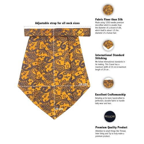 Peluche The Woodlot Copse Brown Cravat & Pocket Square set For Men - Image 3