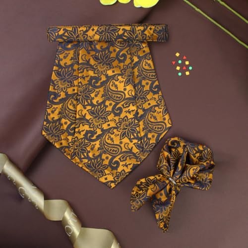 Peluche The Woodlot Copse Brown Cravat & Pocket Square set For Men - Image 2