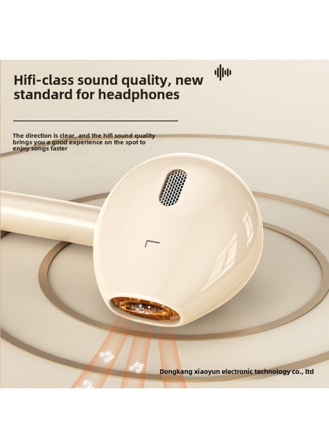 Subwoofer Wired Headset In-ear Wire Control Headset For Huawei Type-c Android Headset Brand-Color:Four Generations Of TYPE-C Beige  - Image 4