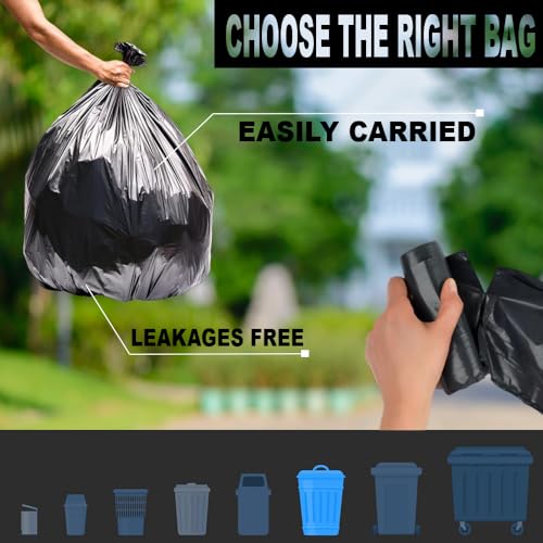 Ella Garbage Bags 19x21 Inches (Medium) 120 Bags 4 Rolls | Leak Proof & Tear Resistant Trash Bag for Kitchen Home & Commercial Use | Dustbin Bag For Dry & Wet Waste With Free Check Duster Cloth-Black - Image 2