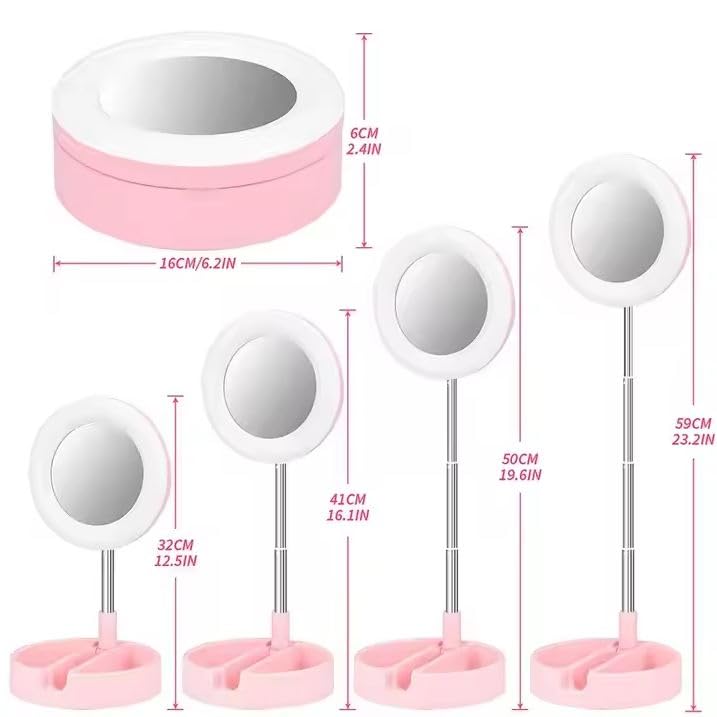 Crobat Beauty Live Broadcast Live Makeup Multipurpose Desk lamp Foldable dimmable Selfie Ring Light Phone Holder - Image 5