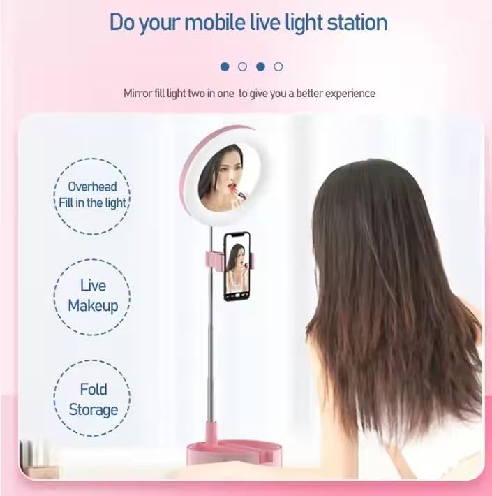 Crobat Beauty Live Broadcast Live Makeup Multipurpose Desk lamp Foldable dimmable Selfie Ring Light Phone Holder - Image 3