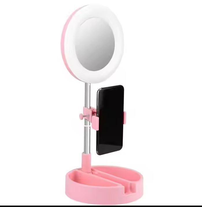 Crobat Beauty Live Broadcast Live Makeup Multipurpose Desk lamp Foldable dimmable Selfie Ring Light Phone Holder - Image 1