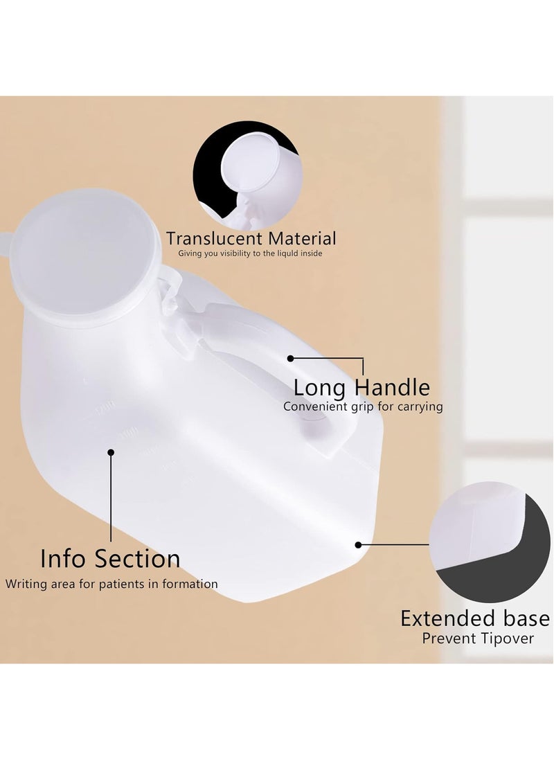 Generic Male Urinal Urine Bottle with Lid /1000mL (White) pack of 2 Urinal Bottle, for Car Hospital Travel Camping Elderly Incontinence  - Image 5