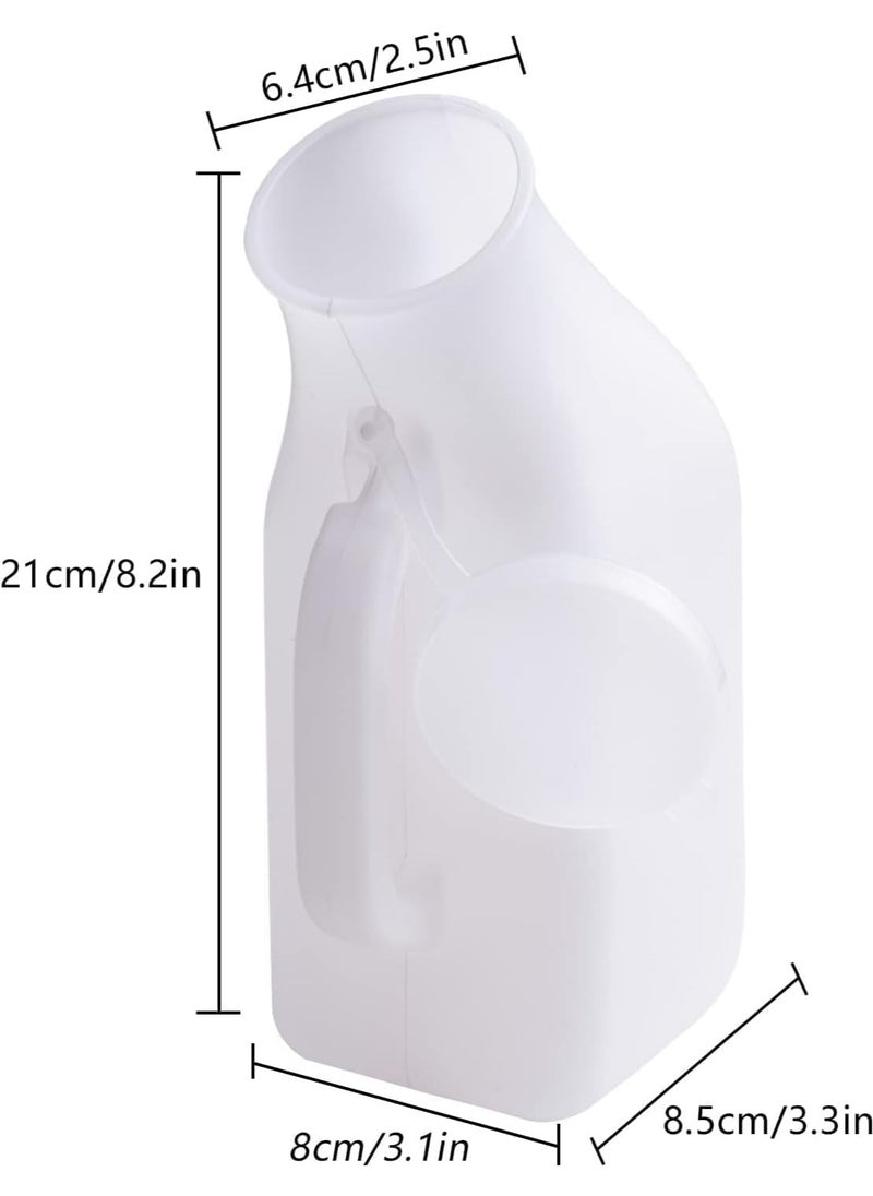 Generic Male Urinal Urine Bottle with Lid /1000mL (White) pack of 2 Urinal Bottle, for Car Hospital Travel Camping Elderly Incontinence  - Image 2