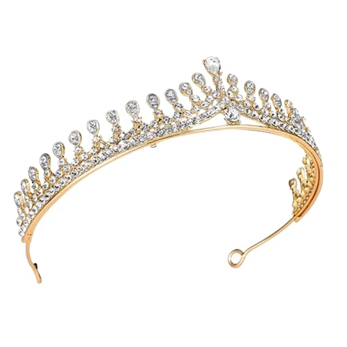 Peora Gold Plated Cubic Zirconia Studded Princess Tiara Crown for Girls Women Birthday Gift Hair Accessories - Image 5