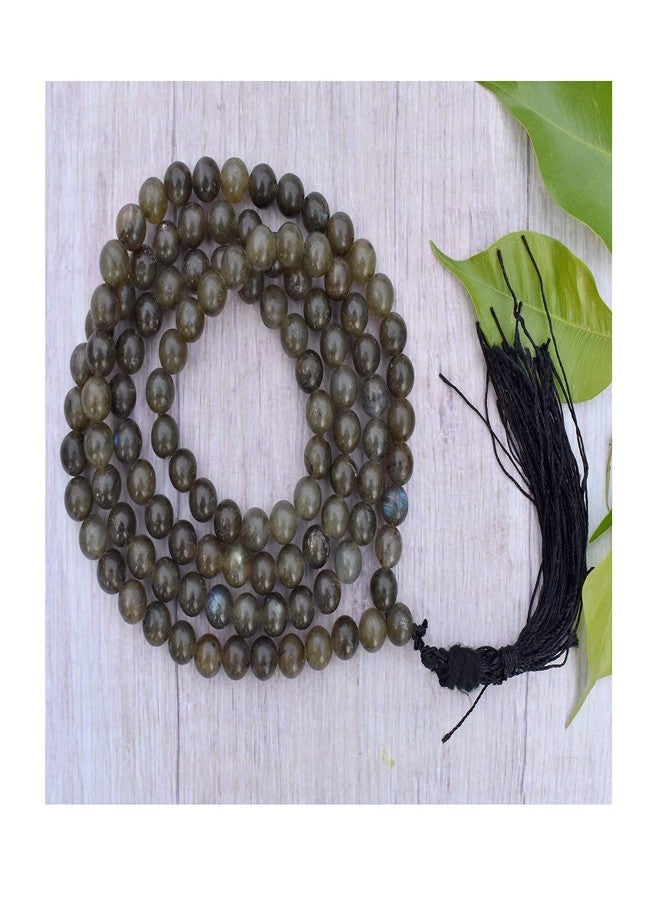 Pyramid Tatva Labradorite Mala - 108 Natural 8mm Beads Jap Mala for Meditation, Reiki, Yoga & Chakra Balancing - Image 2