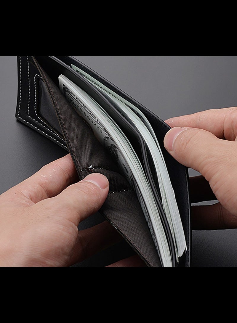 ديبولار محفظة رجالية، محفظة جيب بيفولد مع نافذة هوية، أسود 11.8 × 9.5 × 2 سم - Image 3