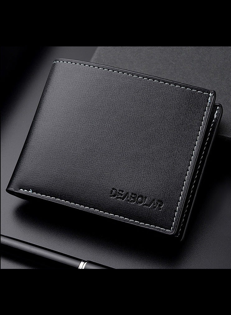ديبولار محفظة رجالية، محفظة جيب بيفولد مع نافذة هوية، أسود 11.8 × 9.5 × 2 سم - Image 5