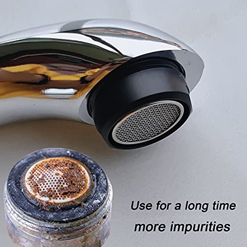 BOETOADG 4PCS 2.2 GPM Faucet Aerator, 2 Pack Aeration Filter Replacement Parts With Brass Housing 15/16 Inch 24mm Male Thread Aerator Faucet Filter With Gasket For Kitchen And Bathroom (Black) - Image 5