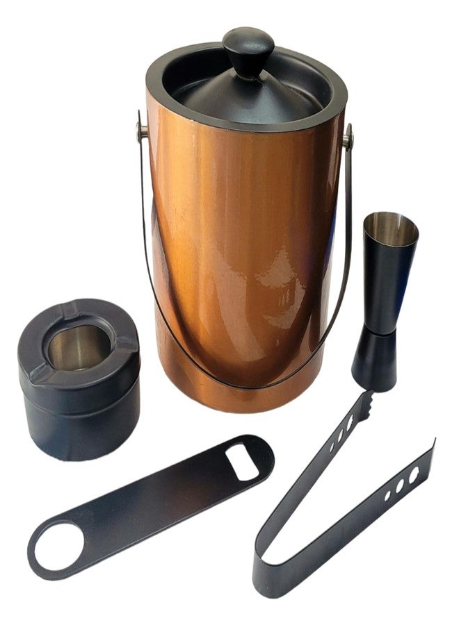 Proniks Stainless Steel Ice Bucket (1 L) with Ice Tong,Peg Measure,Opener and Ashtray for Home,Bars and Restaurant and for Cocktail Parties and Pubs in Multicolors - Image 2