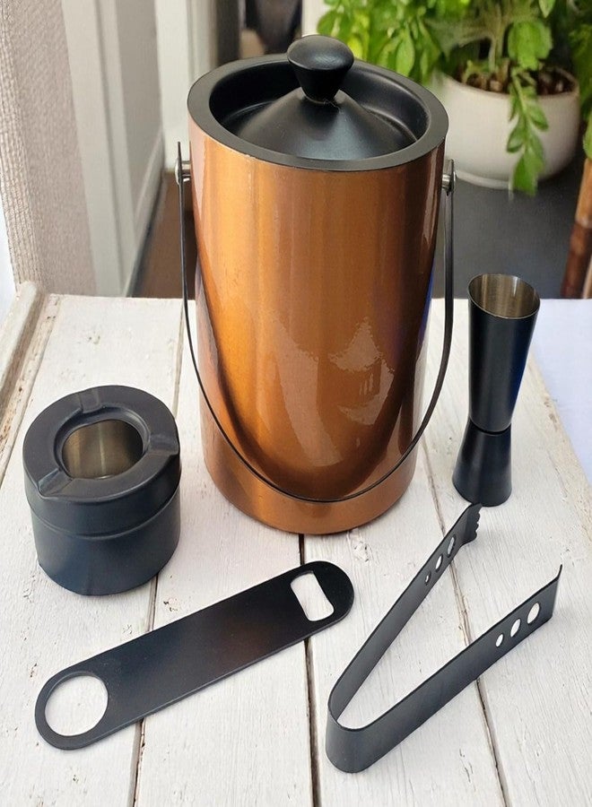 Proniks Stainless Steel Ice Bucket (1 L) with Ice Tong,Peg Measure,Opener and Ashtray for Home,Bars and Restaurant and for Cocktail Parties and Pubs in Multicolors - Image 1
