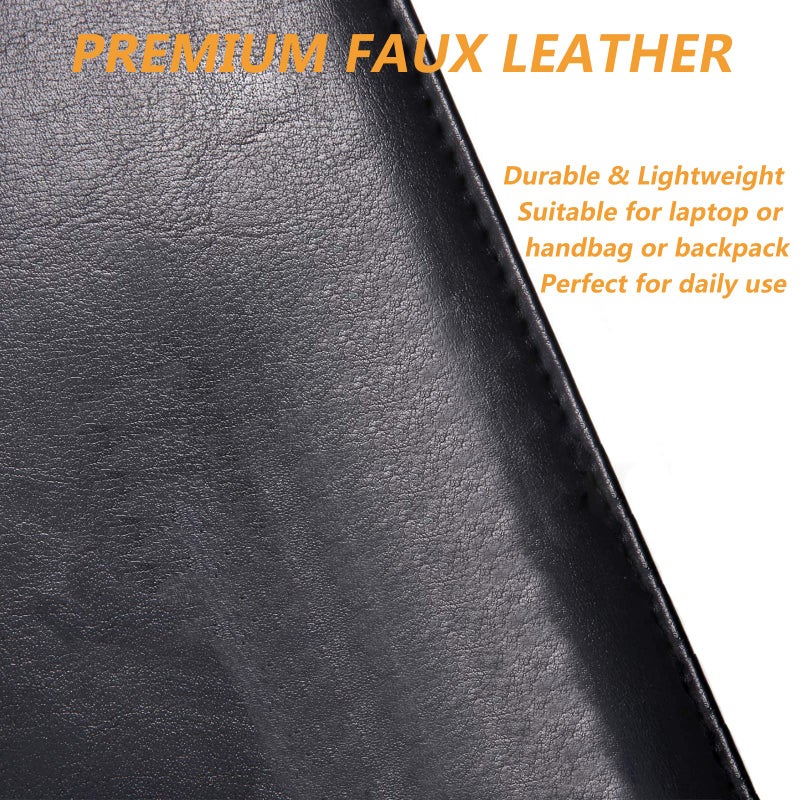 Leather Portfolio Folder Padfolio, Business Padfolio Organizer Document Planner Portfolio Binder Storage Pocket for Legal Pad Holder Paperwork Phone Men Women (Black) - Image 5